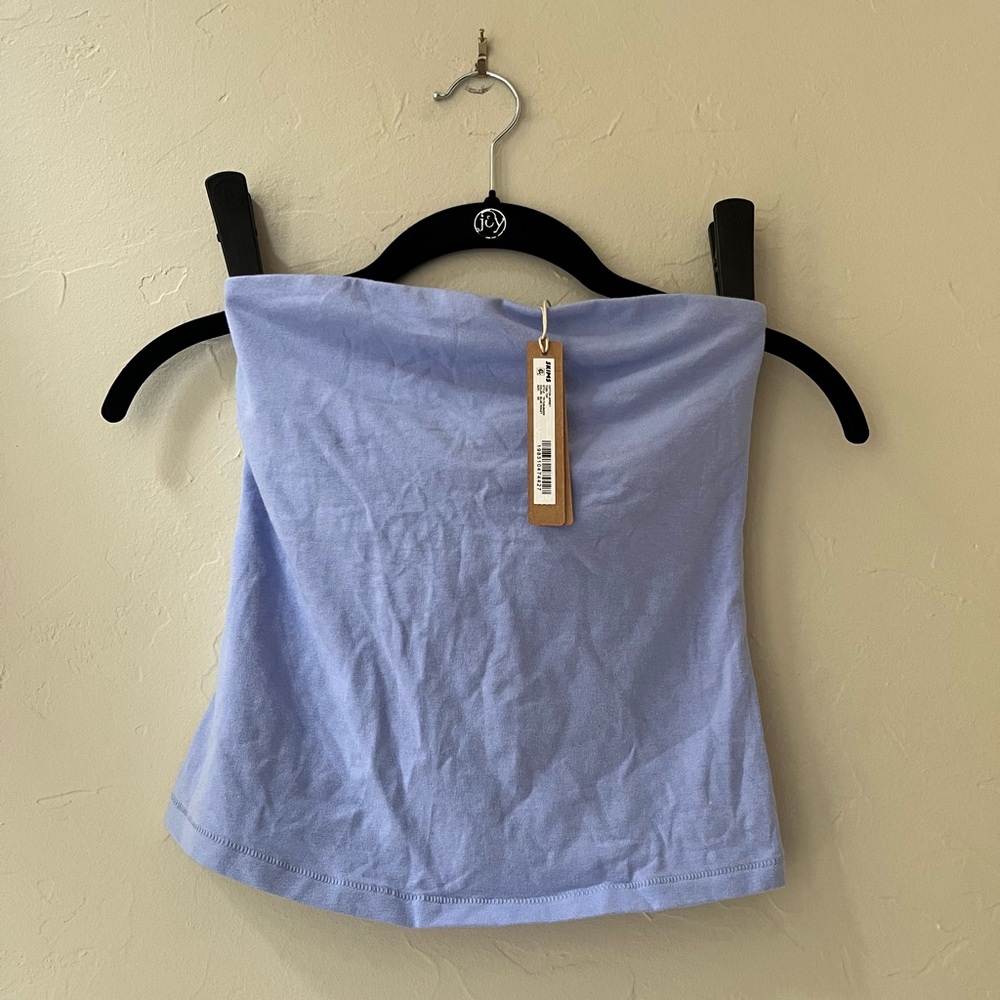 SKIMS COTTON JERSEY TUBE TOP IN BLUE VIOLET XS